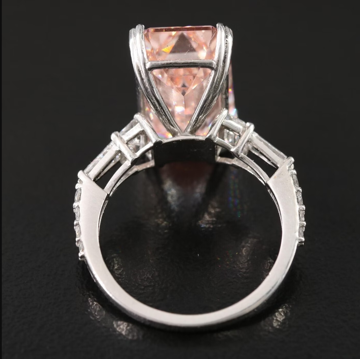 IGI Report Platinum 9.81 CTW Lab Grown Diamond Ring & Fancy Intense Pink Size 6