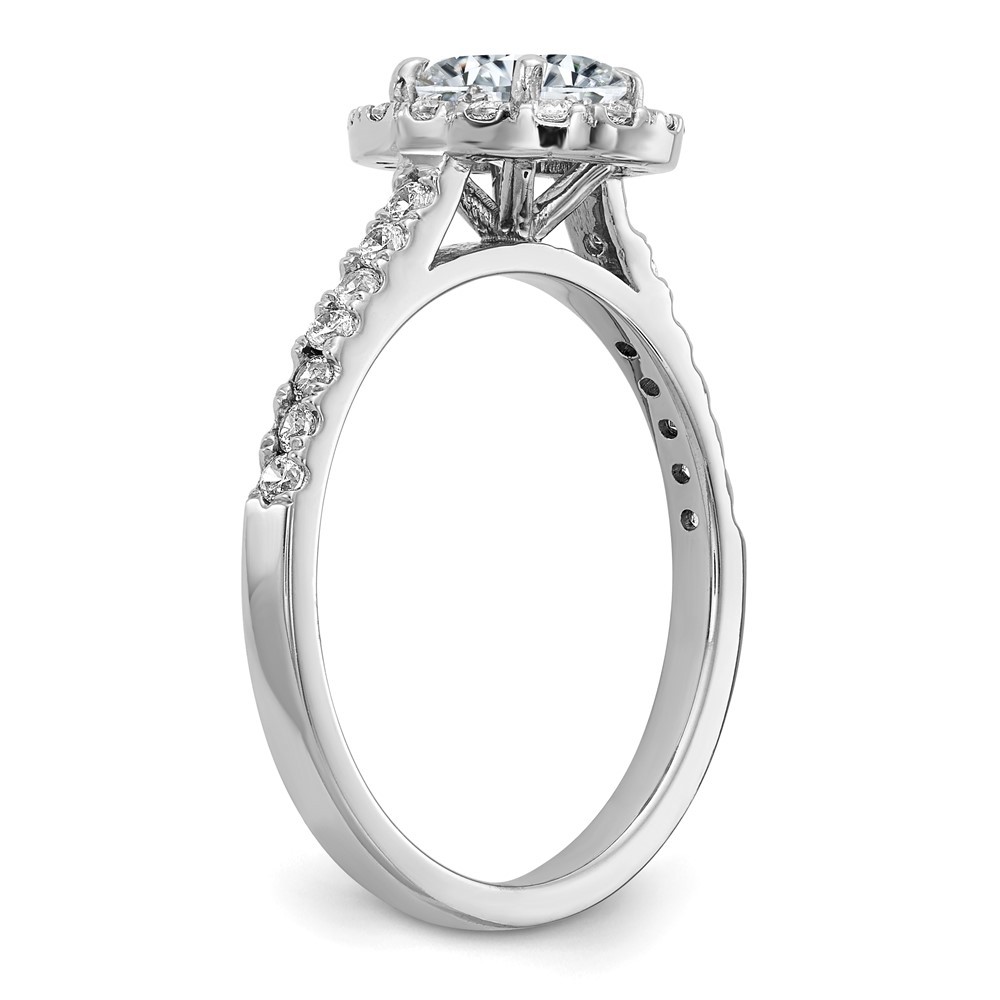 14k White Gold 1 1/3ct. Oval Cut Halo Moissanite Engagement Ring Size 8