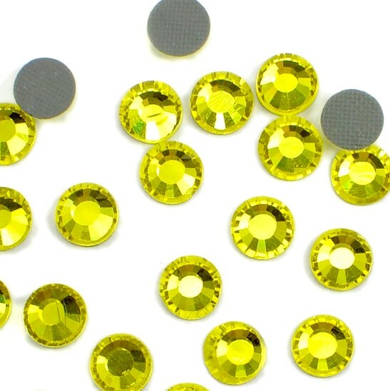 1440pcs HotFix Rhinestone Citrine FlatBack Iron-On Beads Charming Lemon ss10 3mm