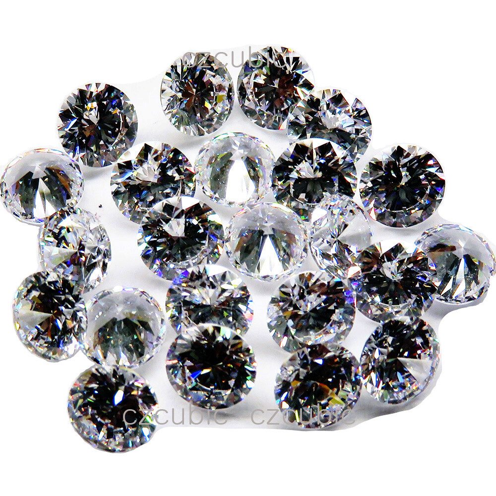 CUBIC ZIRCONIA LOOSSE STONE EACH PACK 1,000 PCS CZ 5A QUALITY 0.7 – 12 MM -US