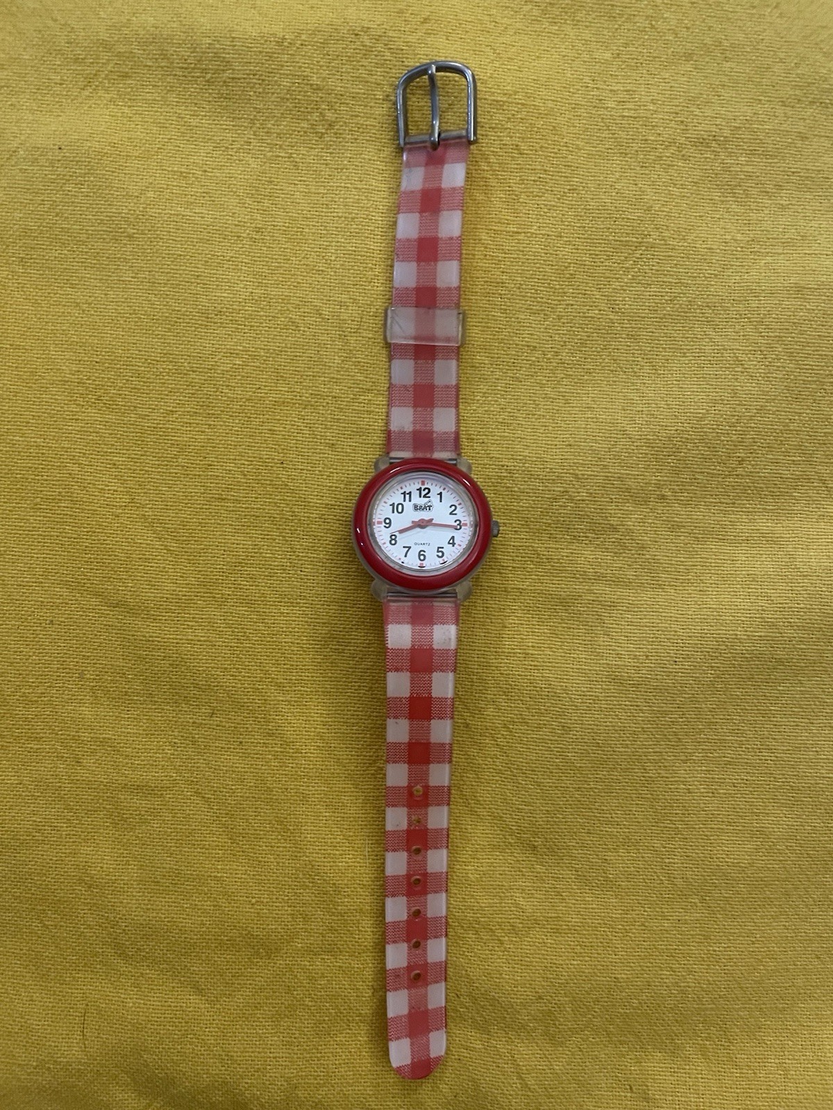 BRAT Quartz Red And White Band Unisex Kids Analog Wrist Watch