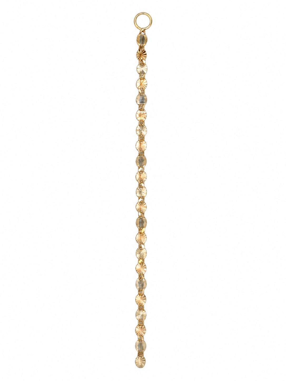 10K Solid Gold Diamond Cut Station Bracelet 7.5″ – Pulsera Oro Solido 10K