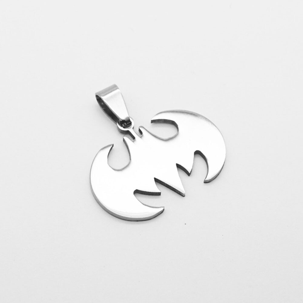 Stainless Steel Superhero Bat Charm Necklace Batman Insect Pendant Jewelry