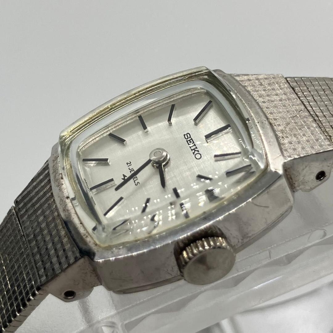 Good Condition Working Seiko 21 JEWELS Manual Winding Ladies Watch Silver