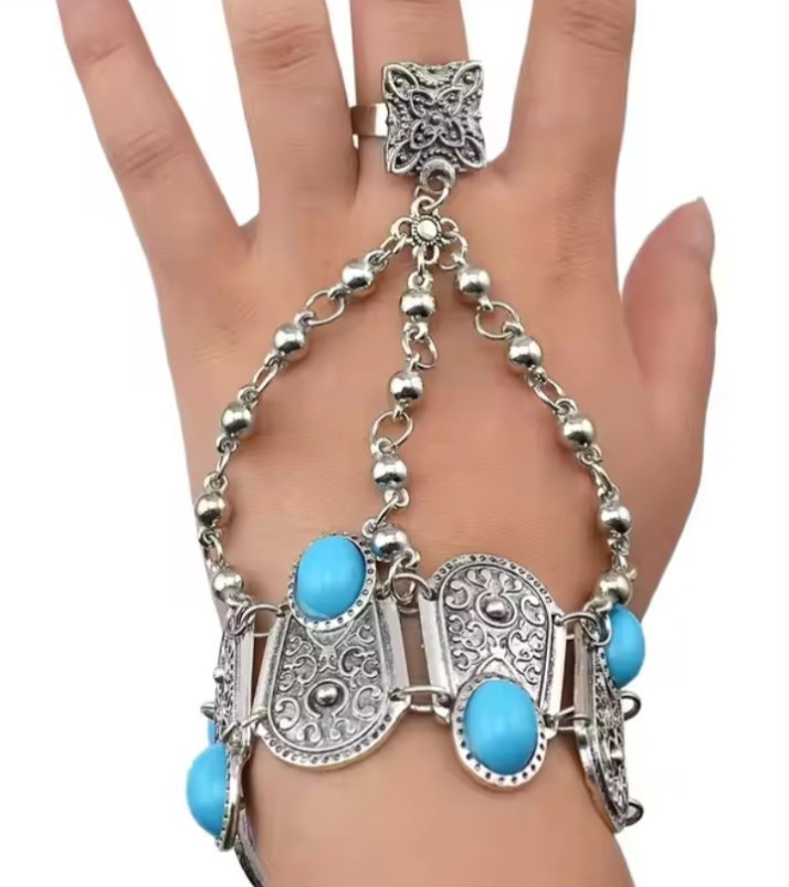 Boho Luxury Rainbow CZ Bracelet Jewelry Set Women Antique Gold & SilverPartyGift