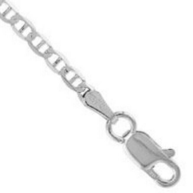 925 Sterling Silver Italy Flat Mariner Link Chain Necklace Bracelet 2.1mm 7″~30″