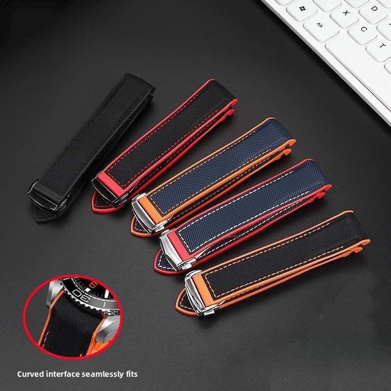 High-quality Nylon Rubber Silicone Watch Straps Mens Sports Band 21mm for Omega