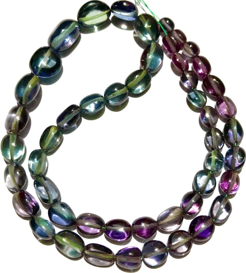 Alexandrite Oval Nuggets Smooth Beads AAA+ Color Changing Gems, 7-11mm 16 Inches