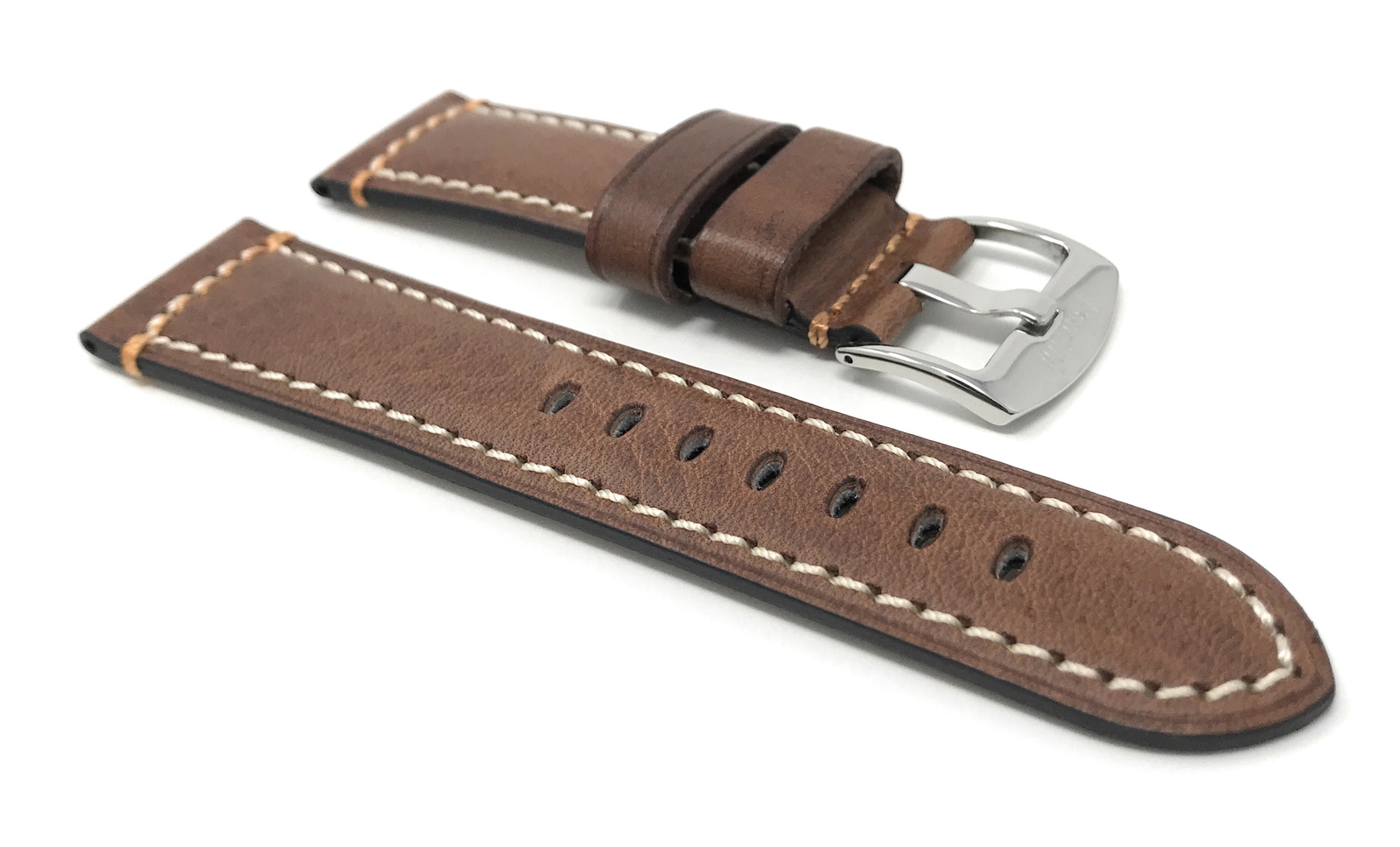 22mm Double Stitch Leather Watch Band Strap for Tissot Chrono XL