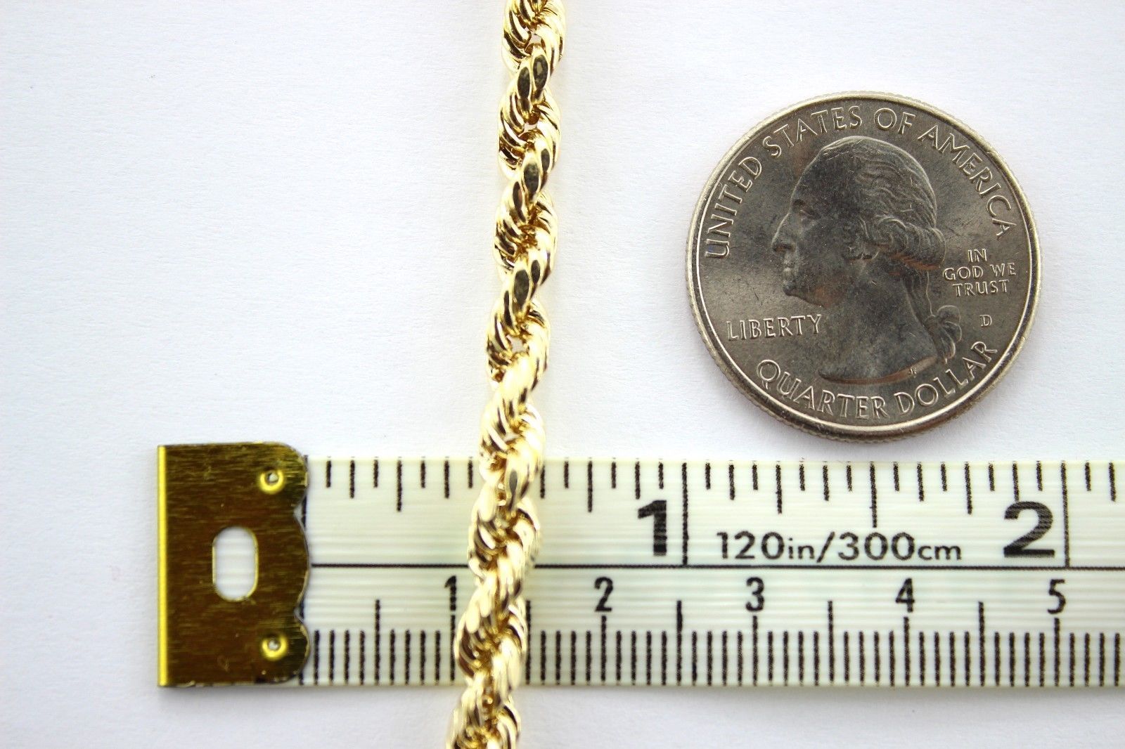 10K Yellow Gold Rope Twist Link Bracelet 2mm ~ 5mm 7″ / 8″ / 8.5″ / 9″