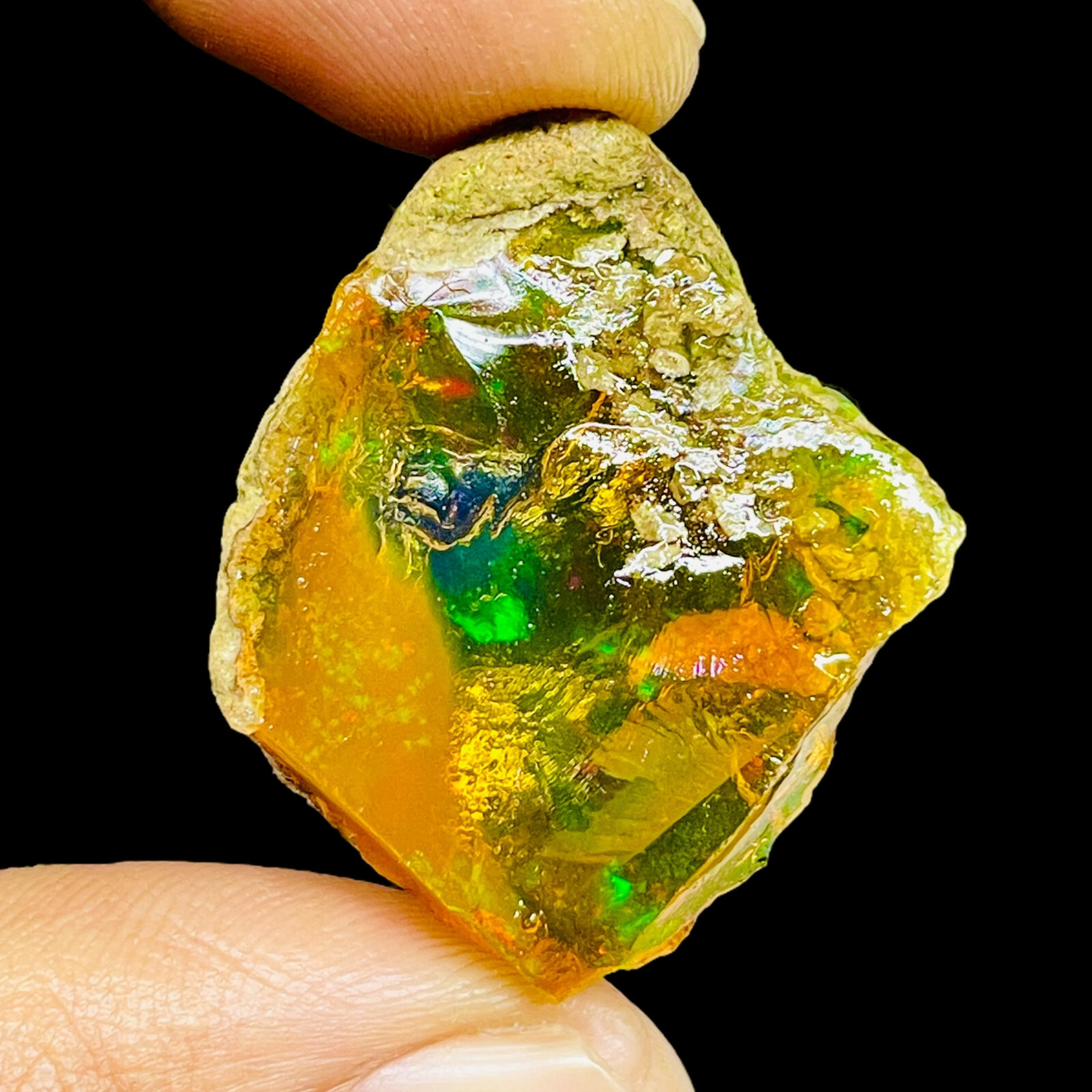 40.55 Cts Natural Ethiopian Opal Rough 35x30mm Huge Untreated Loose Gemstone