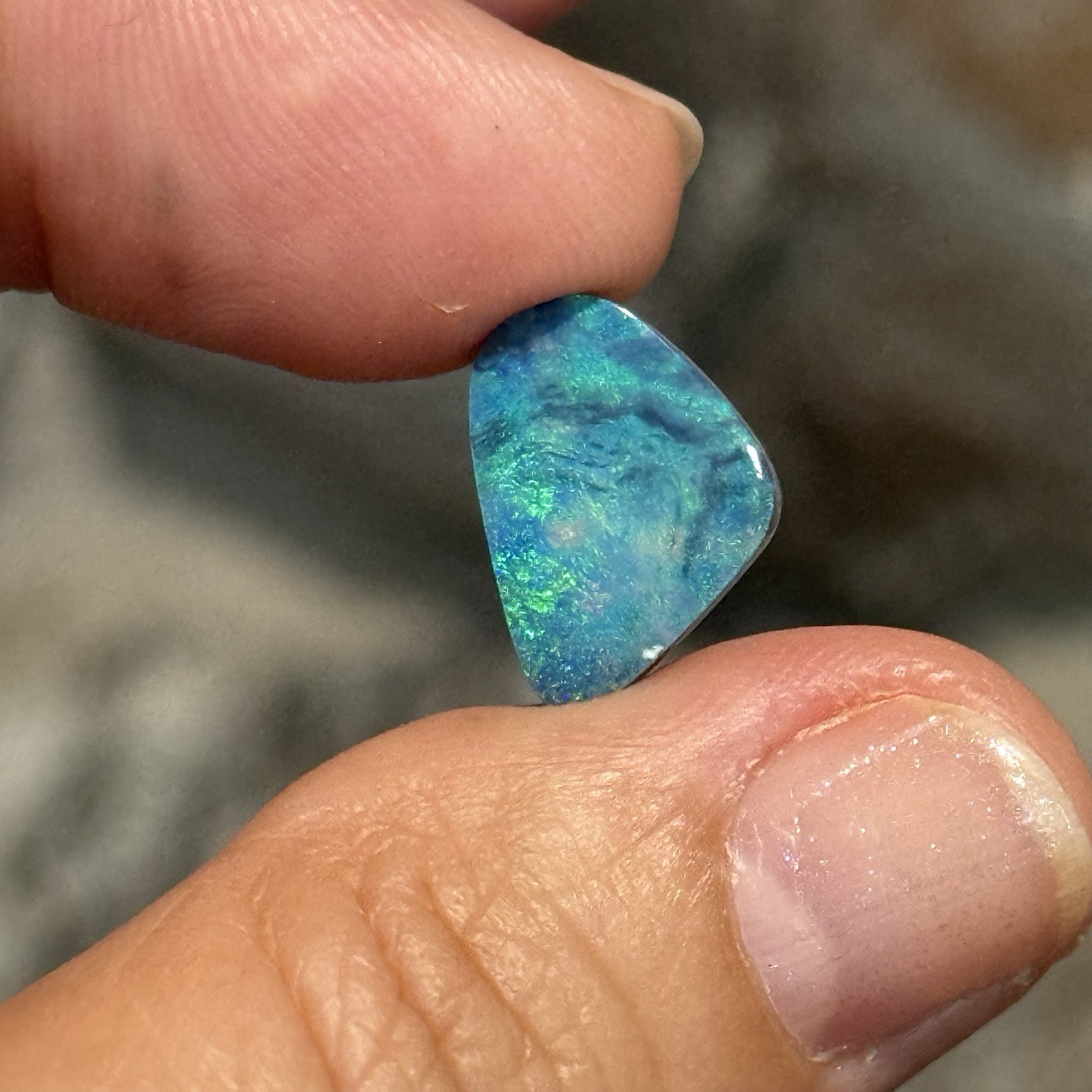 4.2ct 14.5×10.5×3.7mm Fine Teal Blue Green Australian Doublet Opal Cabochon Gem