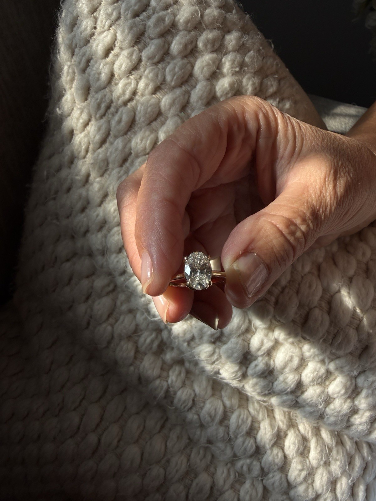 Round White Diamond Solitaire Engagement Ring in Yellow Gold Band