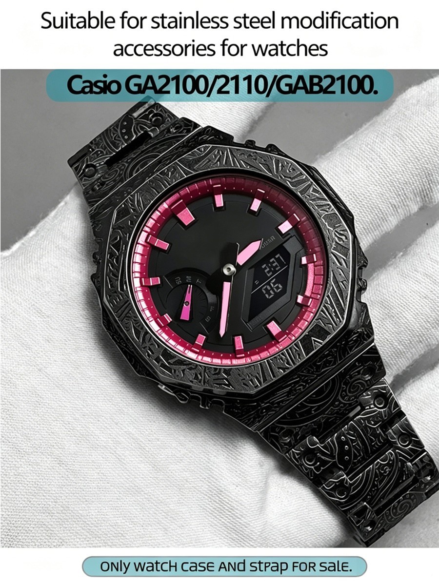 Stainless Steel Case Band Mod Kit Replacement For Casio G-Shock GA2100 GA2110