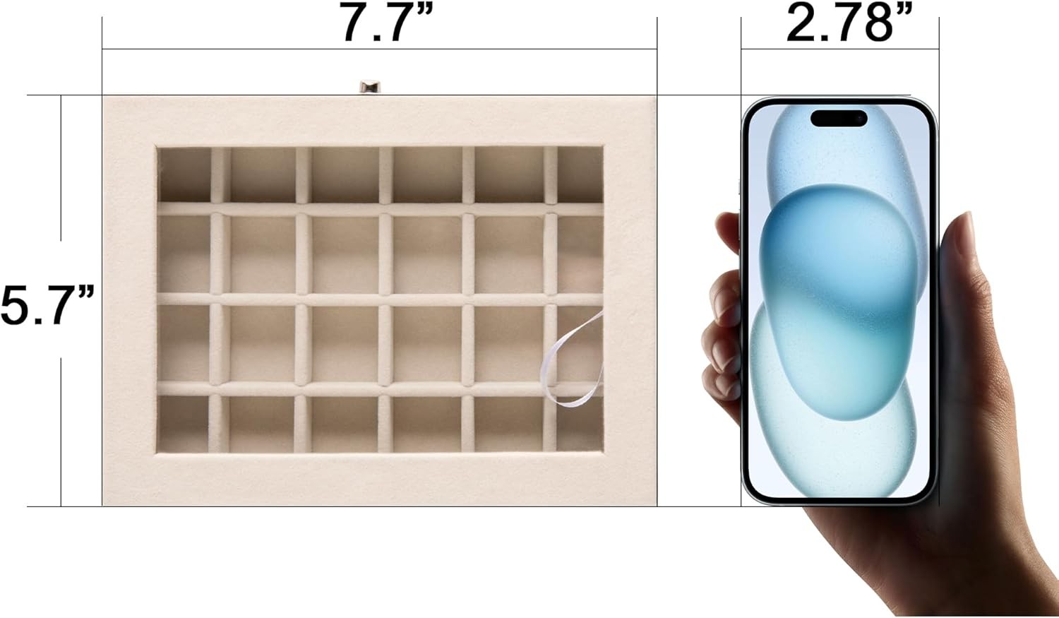 24 Grid Jewelry Tray, Velvet Stud Earring Organizer, Small Jewelry Organizer….