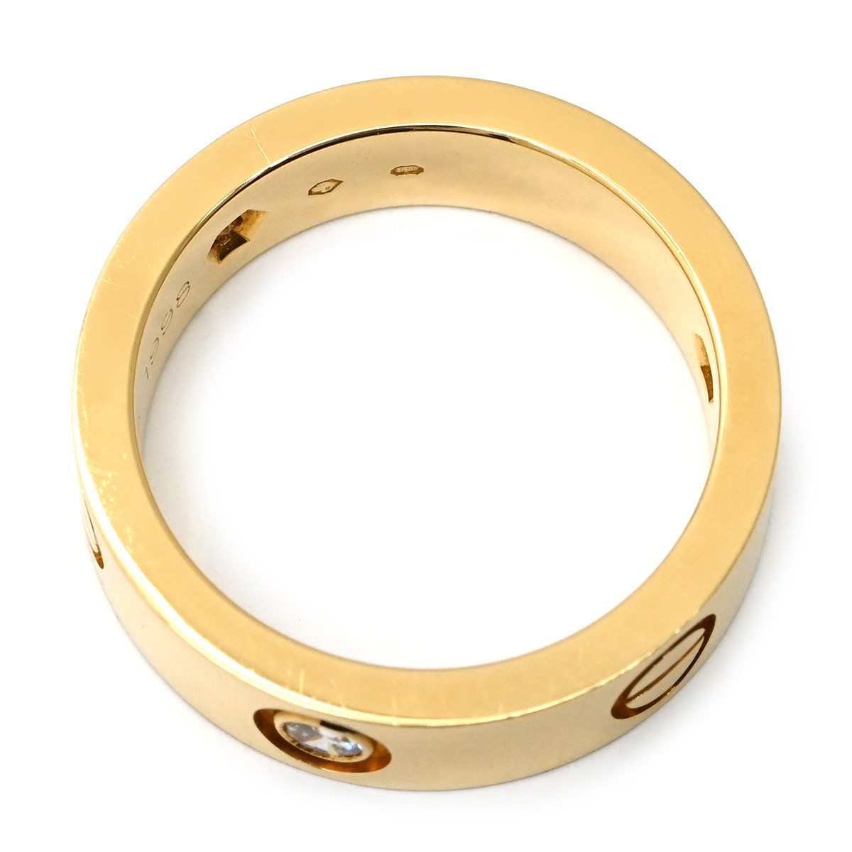 Cartier Ring Love Half YG #53 750 18K Gold 3P Diamond US6-6.25 B4032400 736795