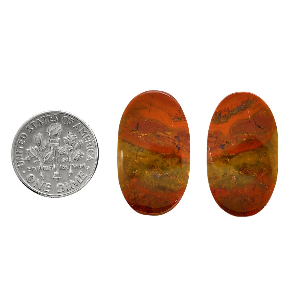 Natural Rare Cady Mountain Agate Pair 14.8×25.5×4.5 mm Oval Gemstone LS71-04336