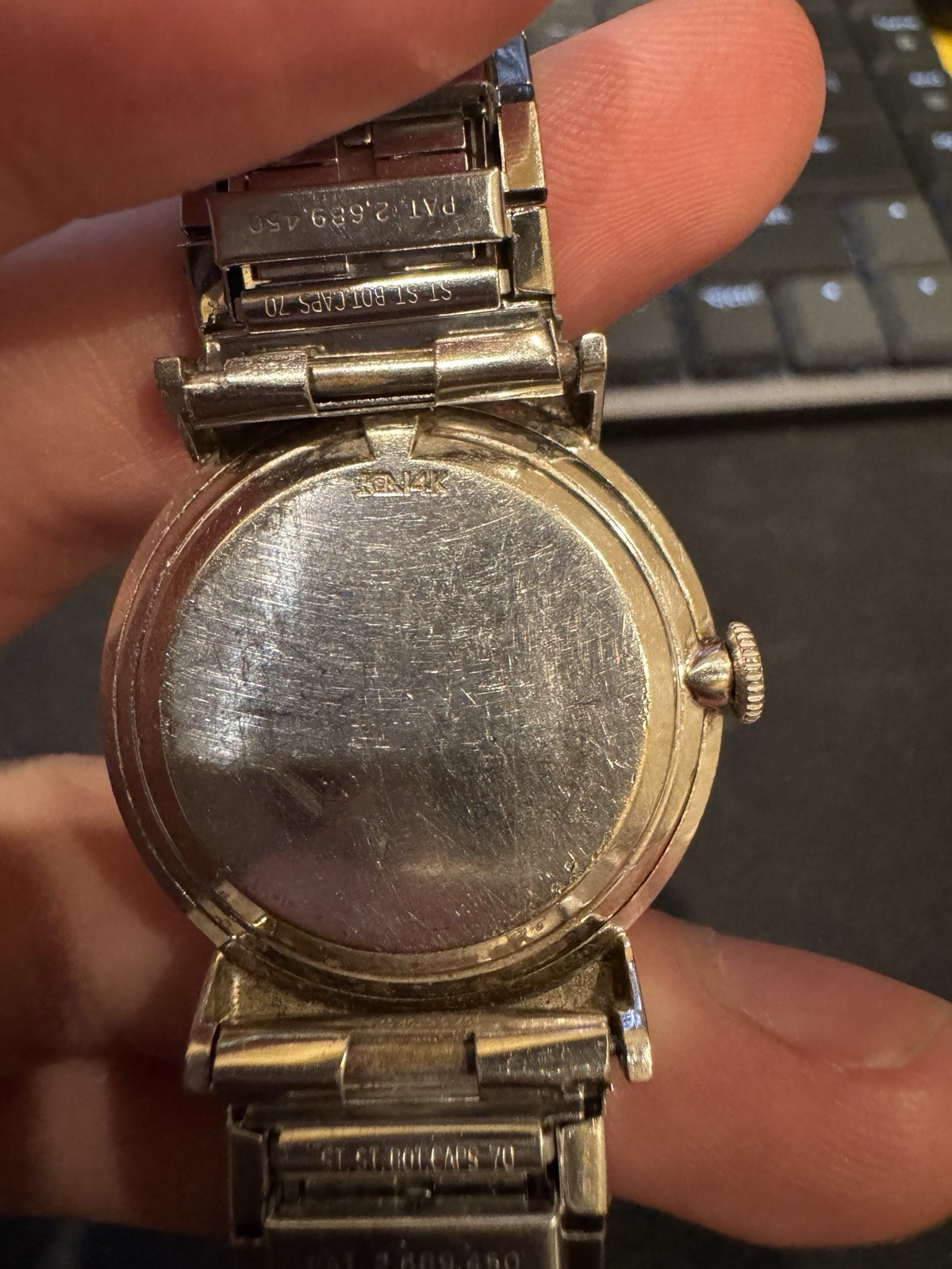Vintage Longines 14k White Gold Watch With Diamond Dial *10k Gold Filled Band*