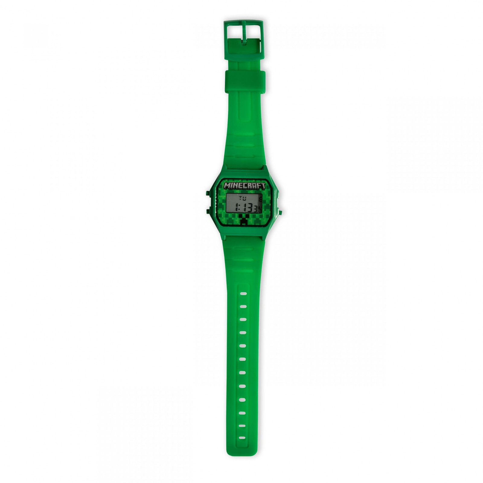 Minecraft Creeper Digital Watch Face with Green Band Green