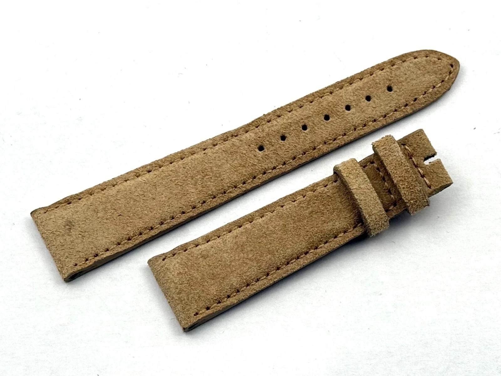 Genuine Leather Strap Band Suede Beige 20/16mm Top Quality Handcrafted New