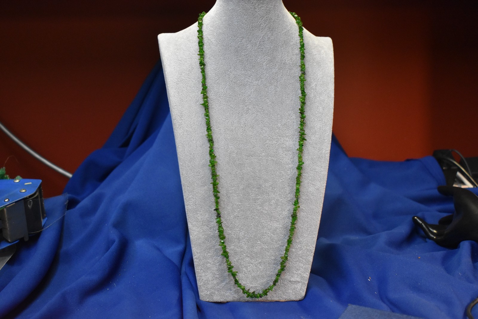 Russian Diopside Gemstone Necklace Endless Strand 33 Inches Really Nice New