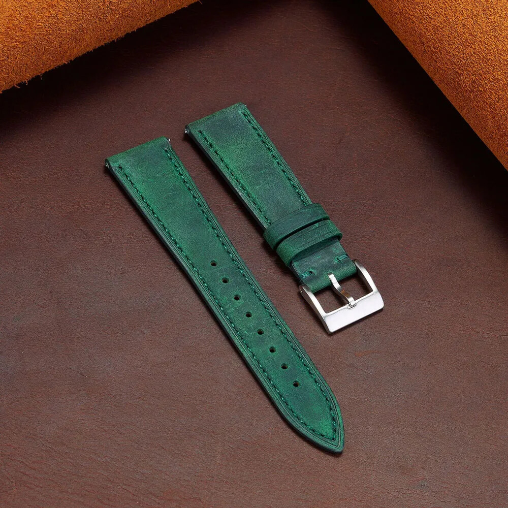 Vintage Genuine Leather Strap 20mm 22mm Watch Band 18 19 21-24mm Retro Bracelet
