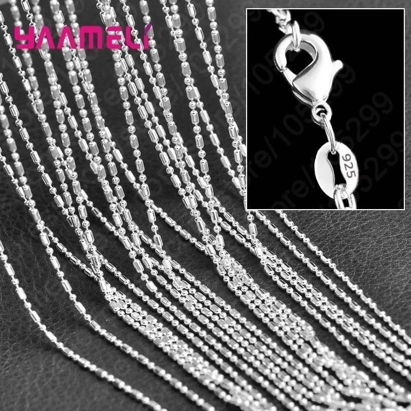 Wholesale 10pcs 925 Sterling Silver 1mm Rolo Chain Necklace 16″-24″ Bulk Jewelry