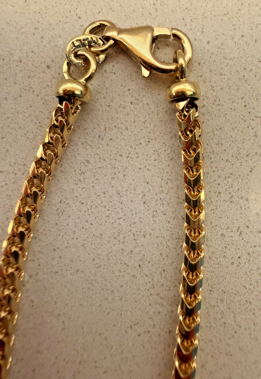 18K Solid Yellow Gold Franco Curb link chain…28 inches…2.5mm..30 grams…NEW!