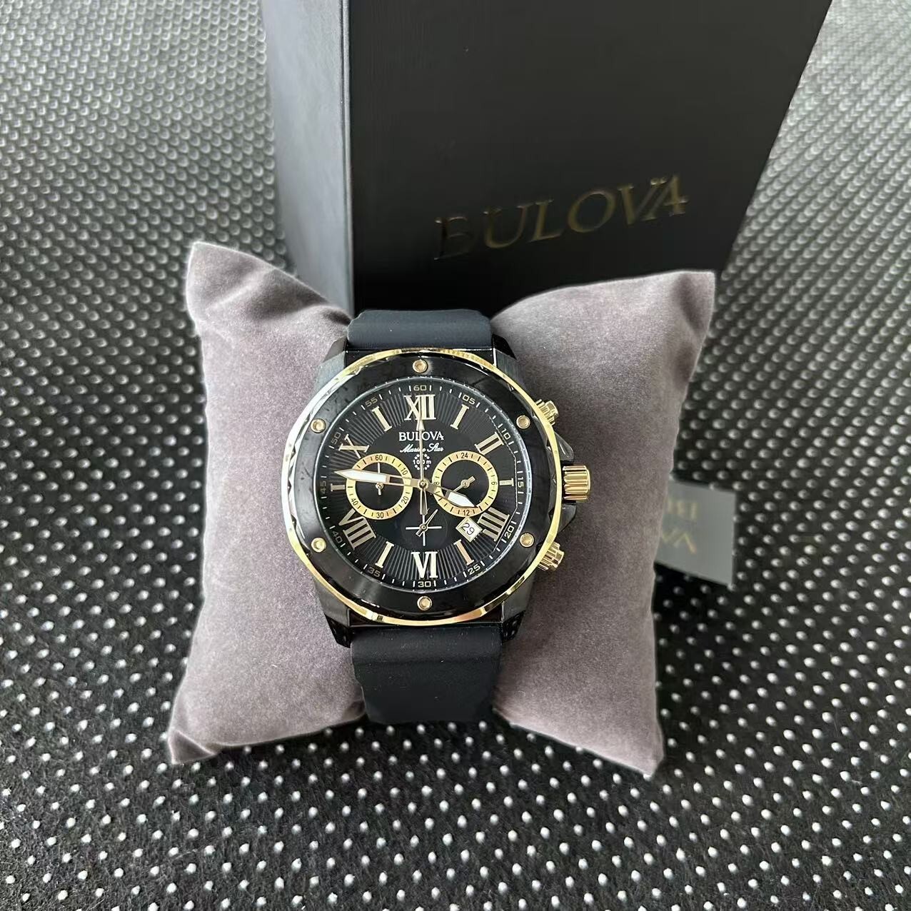 Bulova Marine Star 98B278 Men’s Quartz Chronograph Watch Black Dial 44MM 98B278