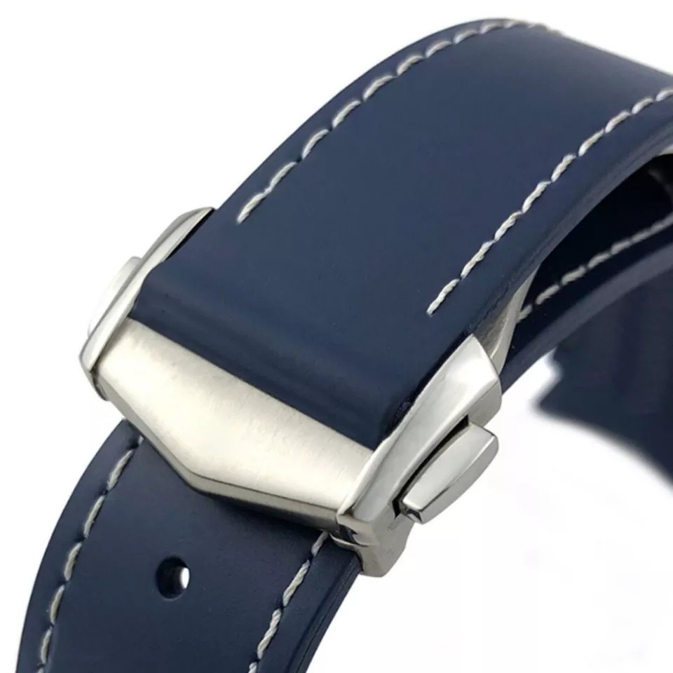 Butterfly Clasp Rubber Watch Band Strap 19 20 21mm Fits Omega New Seamaster 300