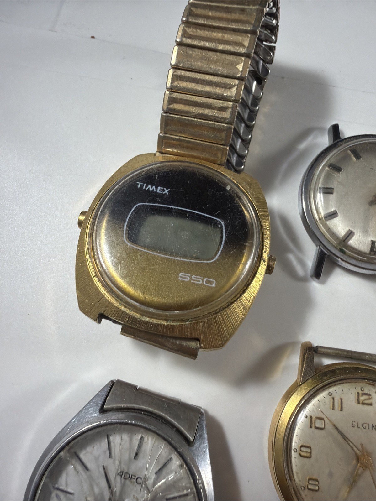 Lot Of 18 Vintage Watch Mechanical And Quartz Men’s Recta Contex Bulova Elgin ++