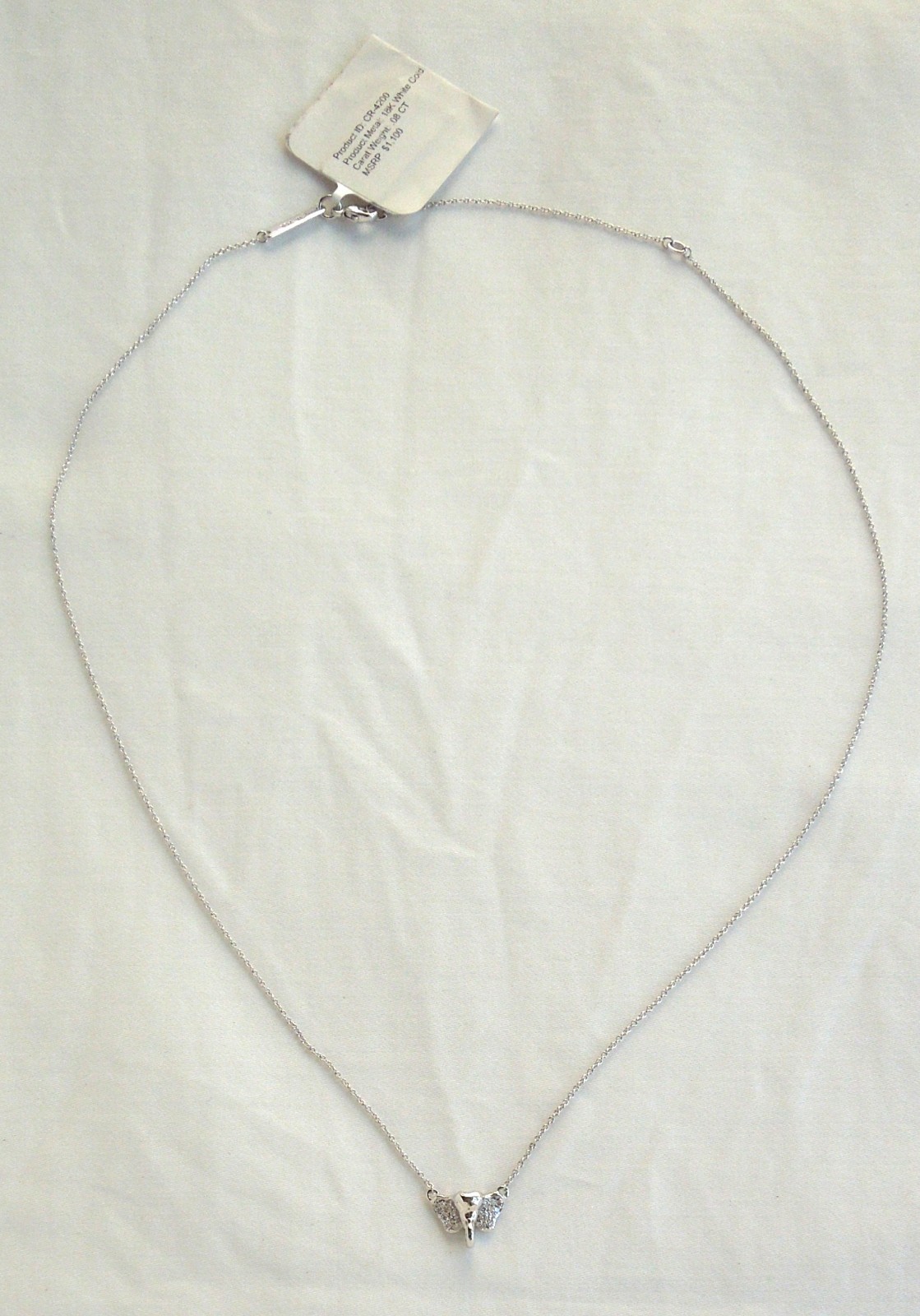 Monica Rich Kosann 18K White Gold & Diamond Elephant Luck Necklace $1,100 NWT