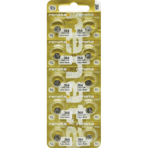 Renata Swiss Made Wristwatch Premium Pack of 10 Batteries Mercury Free 371 377
