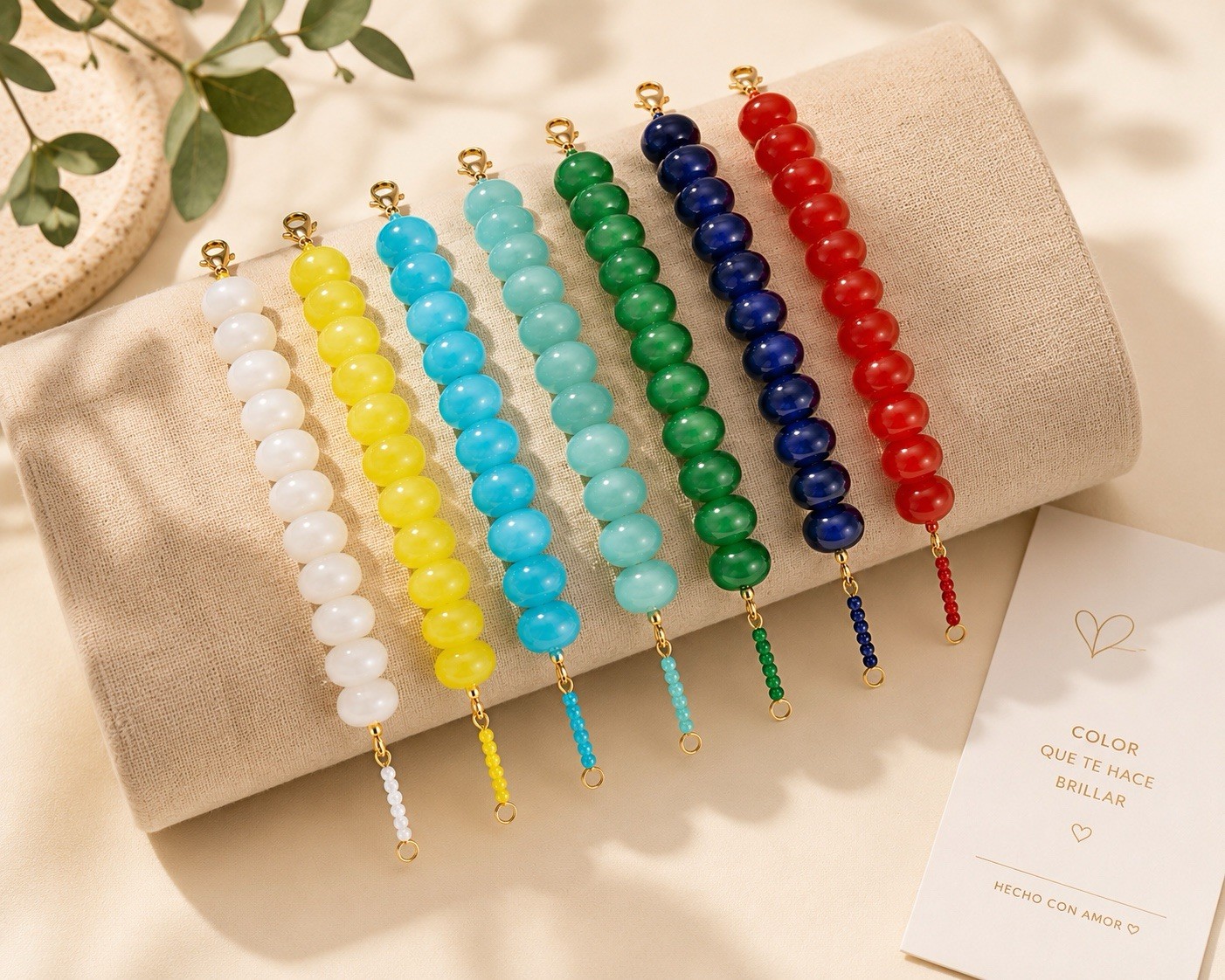 Multicolor Plastic Beaded Bracelet w/ Lobster Clasp Closure, Assorted Colors