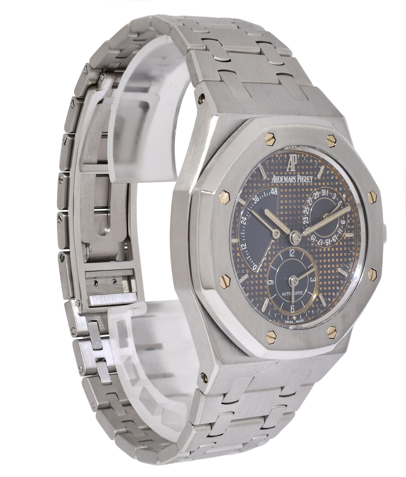 Audemars Piguet Royal Oak Dual Time Power Reserve Steel 36mm Watch 25730ST