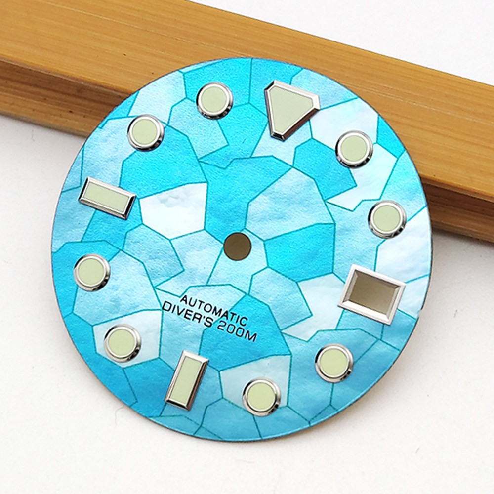 28.5mm Lume Diver Dial Mosaic Pattern Fit Auto Movement Mod