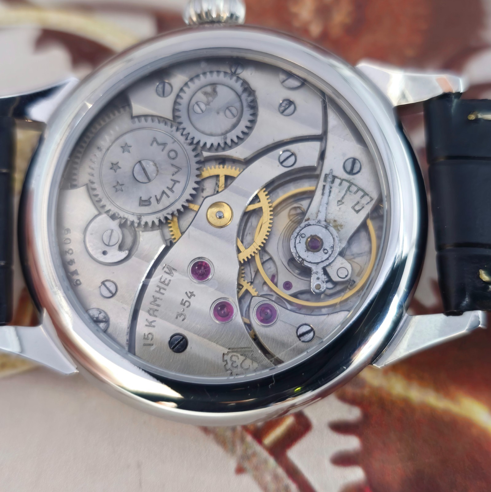 Vintage Watch USSR Marriage 3601 Silver Dial Wristwatch Mechanical 1954 year