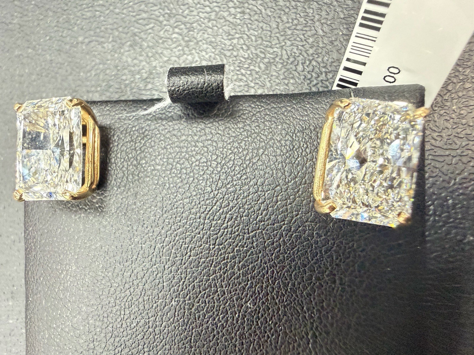8CT Cut Lab Grown Diamond Stud Earrings 14K Yellow Gold VS1