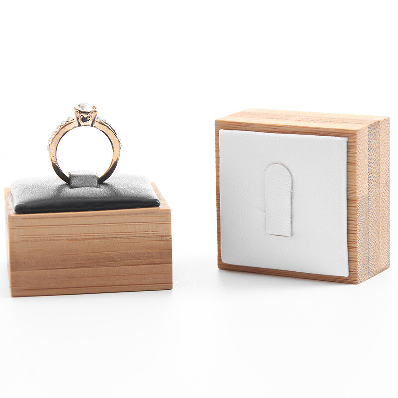 Bamboo Ring Jewelry Display Stand Holder Showcase Organizer Storage
