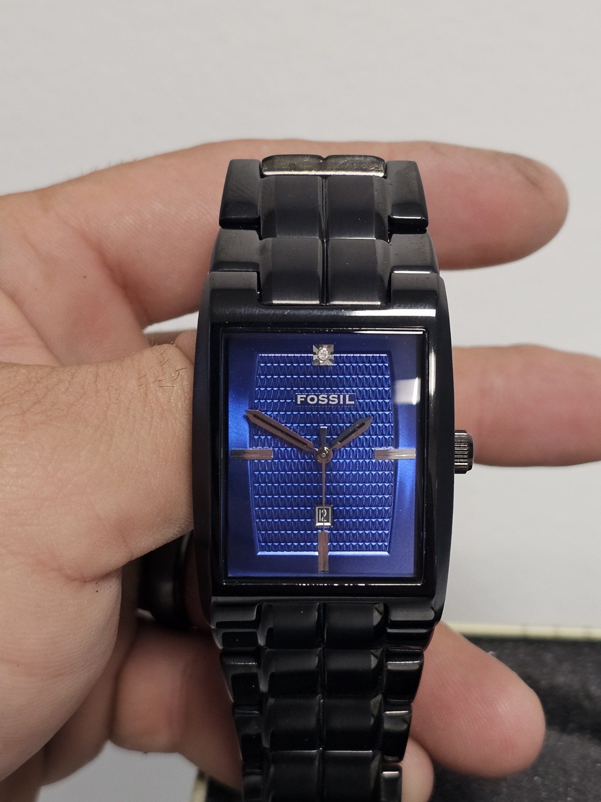 Fossil Arkitekt Mens Watch 32mm Blue Dial Black Bracelet FS-4263
