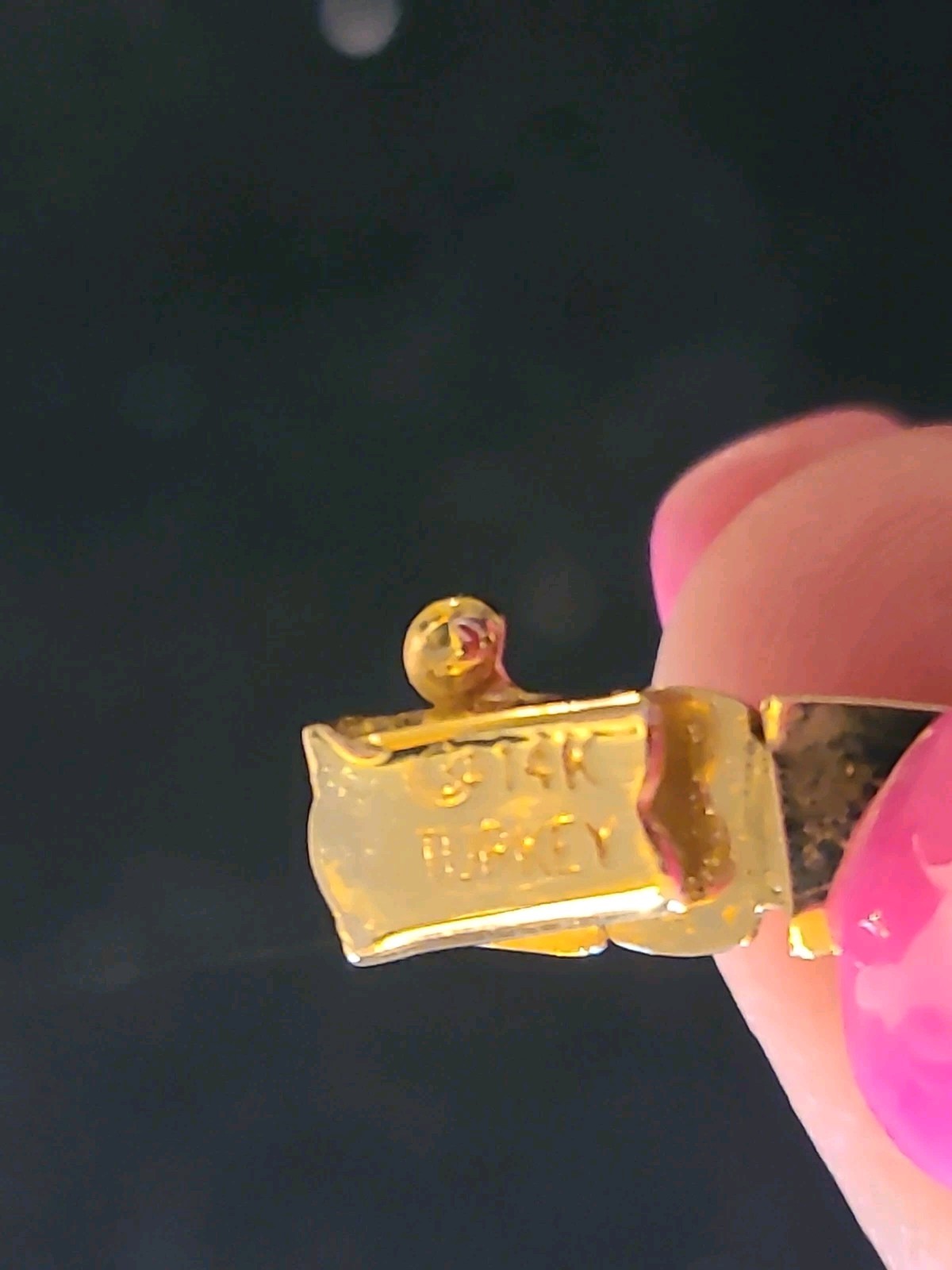 Bracelet 14 kt Turkey in bamboo link design. Brushed gold. 9.48 g. 8 in w clasp.
