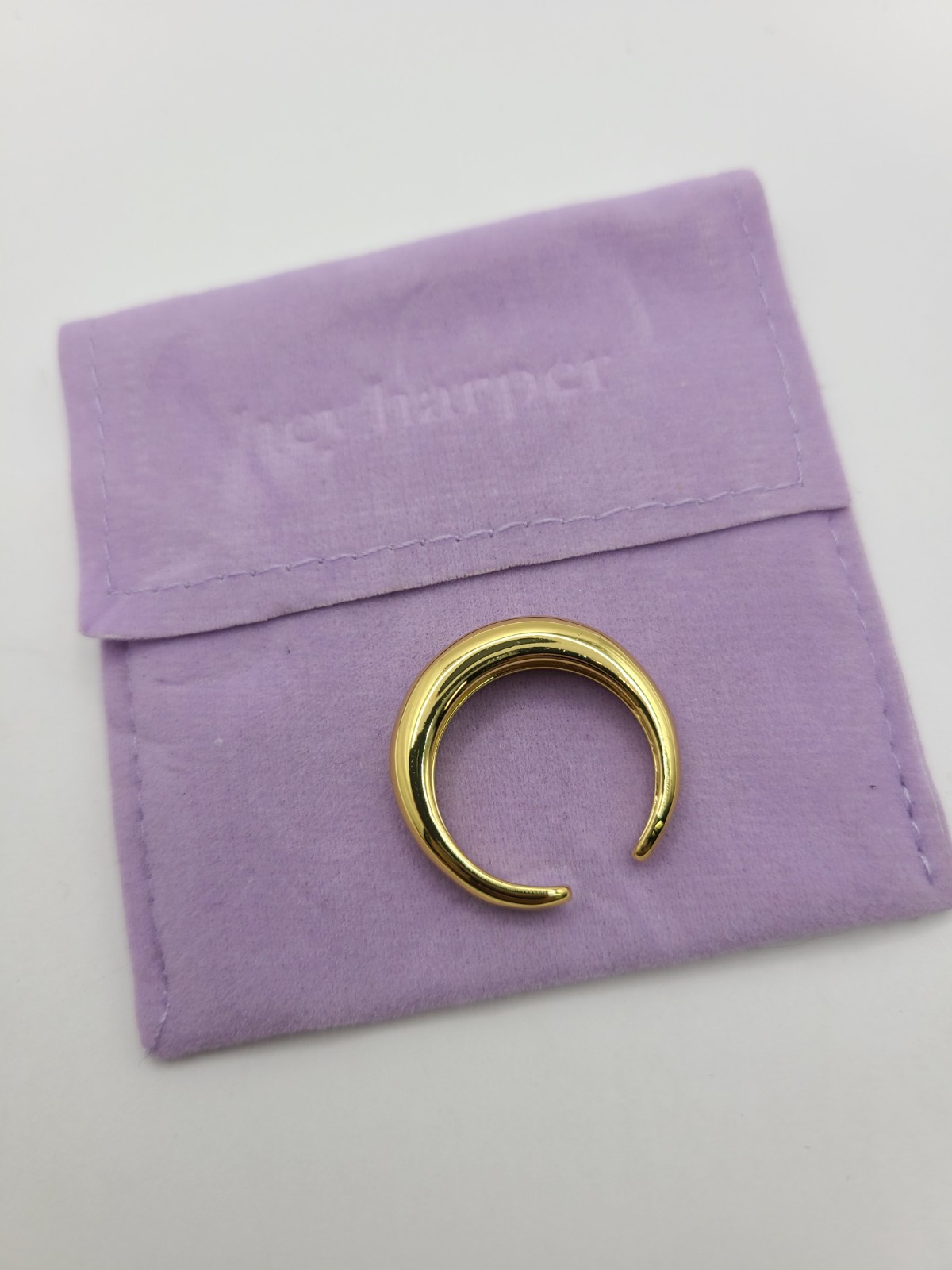 Hey Harper Gold Plated Adjustable Crescent Band Ring