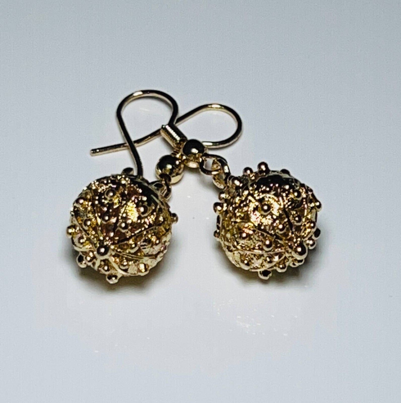 *NEW* Traditional Croatian Handmade Drop Earrings Šibenik Buttons Gold Plated