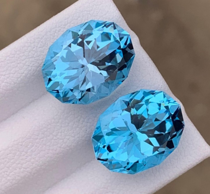 Brilliant Fancy Cut Swiss Topaz For Earrings, Weight: 21.65 Carats