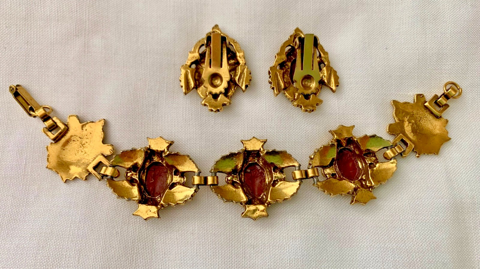 Coat of Arms Enamel Bracelet and Earrings – Heraldic Lion Passant – High Quality