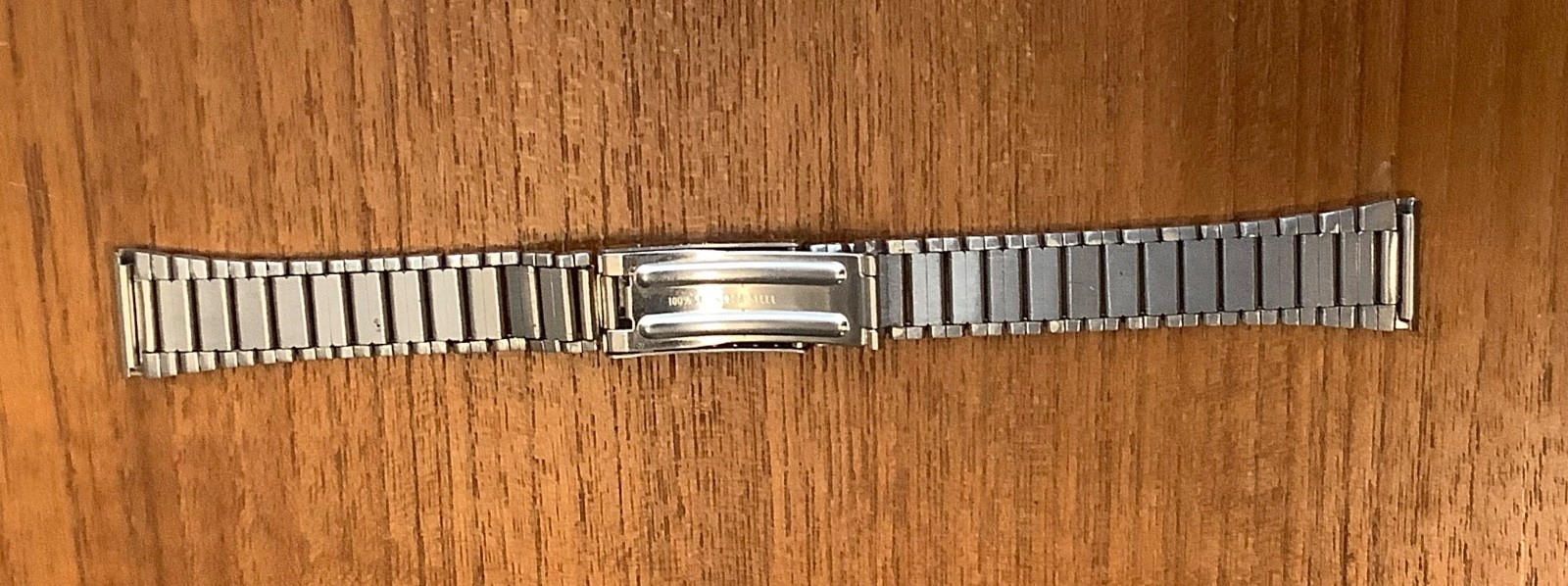 Watchband Gold & Satin Brushed Stainless Link Bracelet Fold Over Clasp 18mm Ends