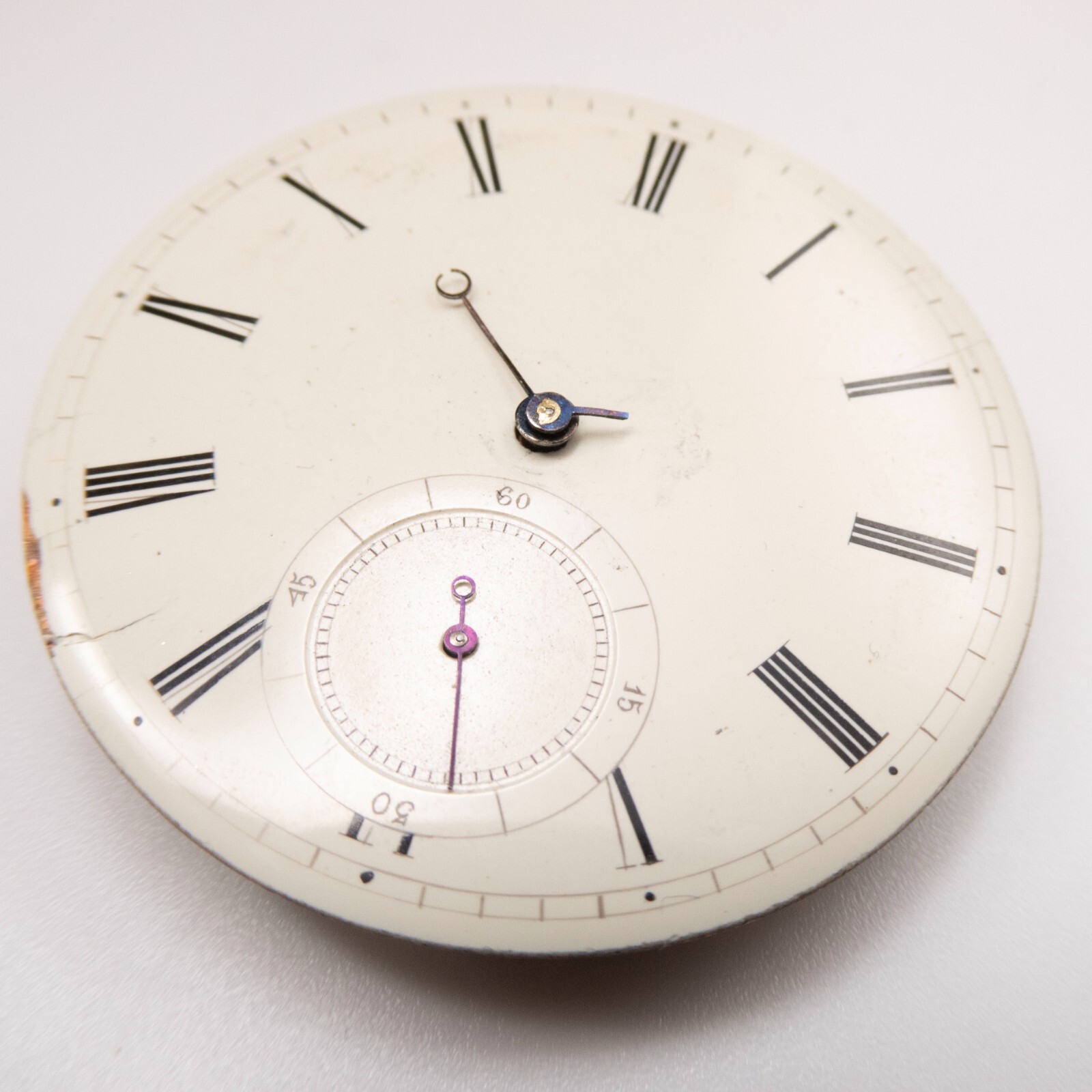 Unsigned Swiss 42.9 x 10.8 mm Key Wind Antique Pocket Watch Movement