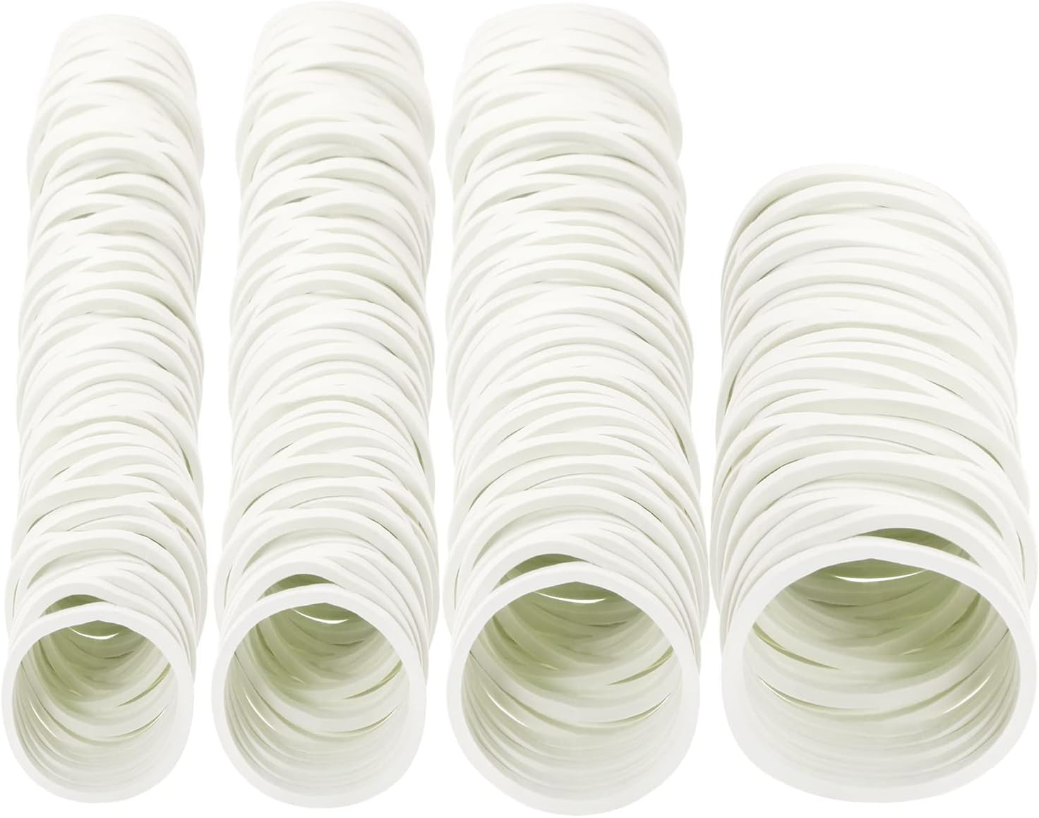 ONLYKXY 350Pcs White Natural Rubber Bands,25Mm/32Mm/38Mm/50Mm Soft Elastic Bands