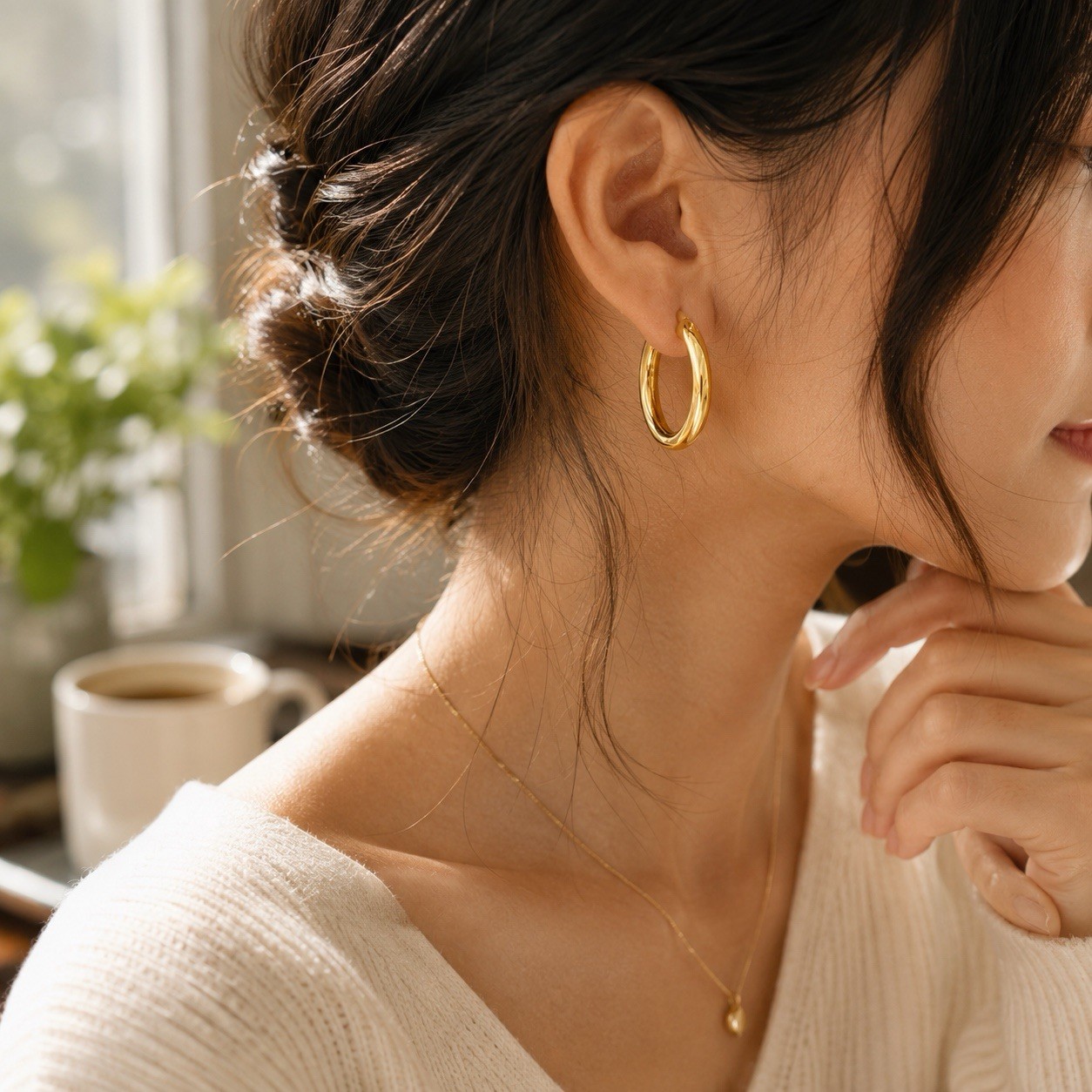 Gold Filled 18k Hoop Earrings for Women