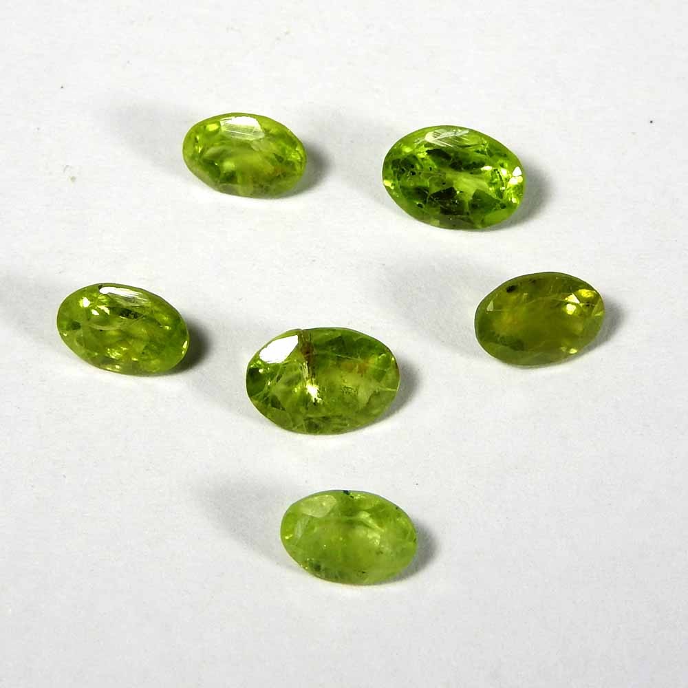 6.45Cts100%Natural Green Cut Peridot Oval Cabochon Loose Gemstone.lot